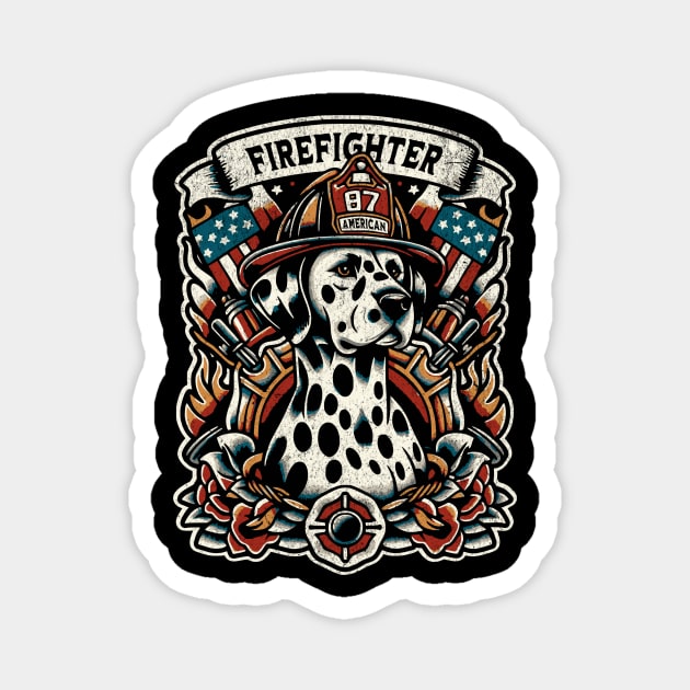 Firefighter Dalmatian - Textured Magnet by firstthreads