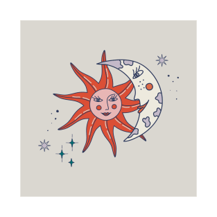 Moon and sun faces T-Shirt