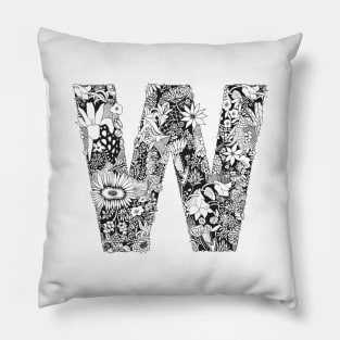 Floral Letter W Pillow