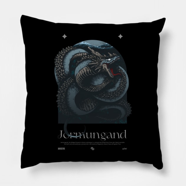 Jormungandr Pillow by fadramd