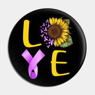 love pancreatic cancer sunflower Pin