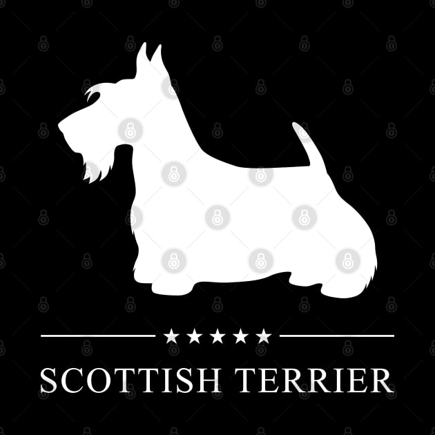 Scottish Terrier Dog White Silhouette by millersye