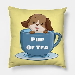 Pup Of Tea - Puppy Pun Pillow