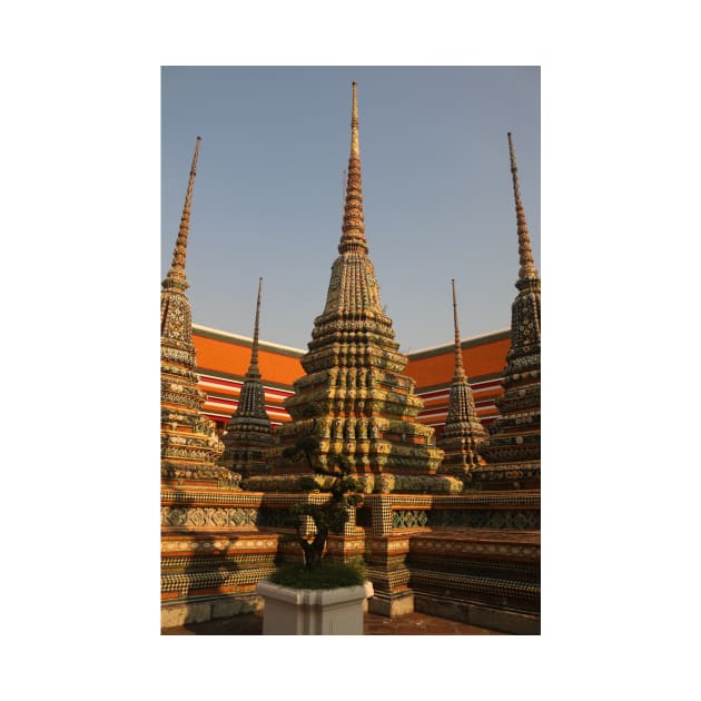 A group of small stupa at Phra Chedi Rai in Wat Pho temple, Bangkok by kall3bu