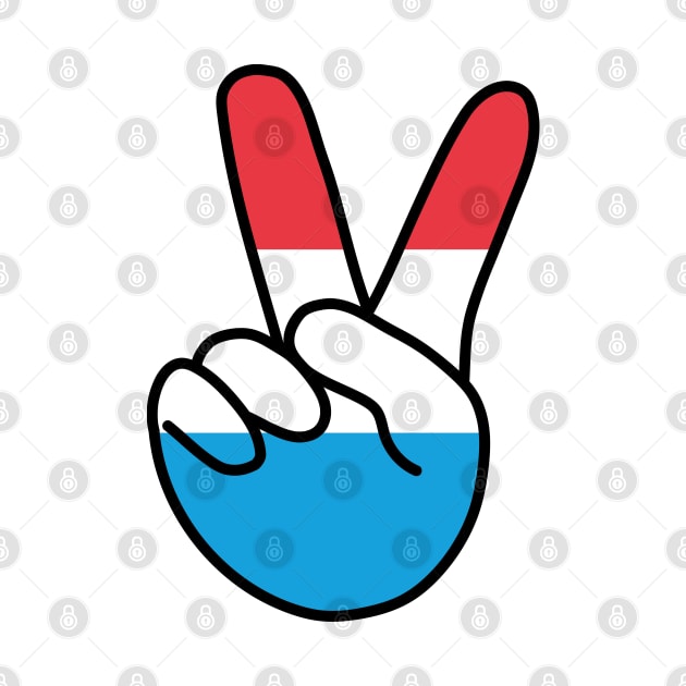 Luxembourg Flag V Sign by DiegoCarvalho