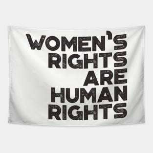 Women's Rights Are Human Rights Vintage Retro (Black) Tapestry