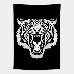 White Tiger Face Tapestry