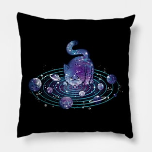 Universe Cat Solar System Feline by Tobe Fonseca Pillow