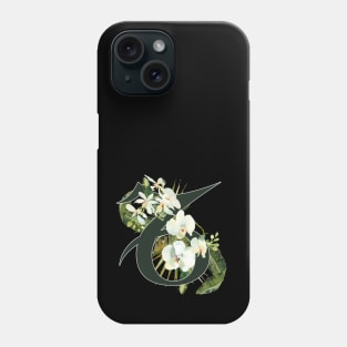 Capricorn Horoscope Zodiac White Orchid Design Phone Case