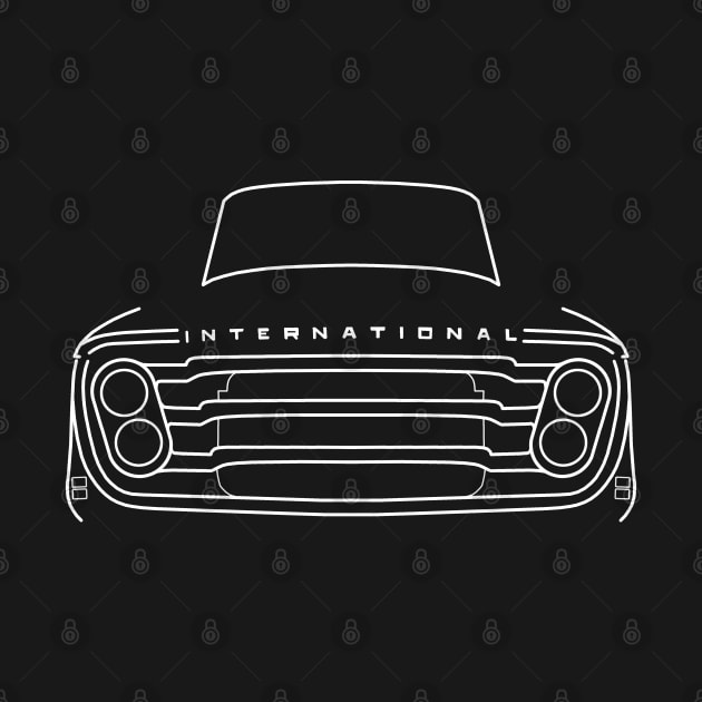 International Harvester AB series 1960s classic truck white outline graphic by soitwouldseem