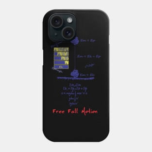 Physics tshirt - free fall motion (colour) Phone Case