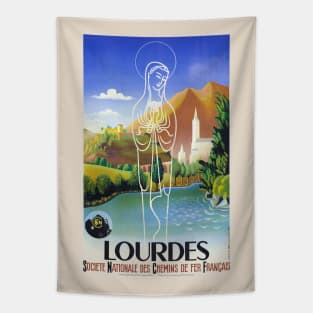 Lourdes France Vintage Poster 1939 Tapestry