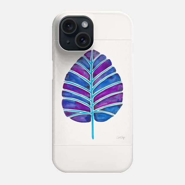 Indigo Alocasia Phone Case by CatCoq