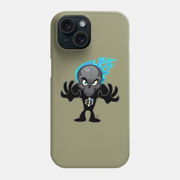 SkullyDawg Blue Flame Phone Case by Goin Ape Studios