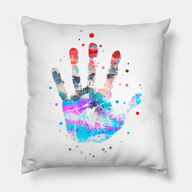 Handprint Pillow by RosaliArt