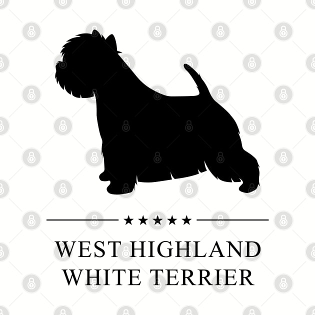 West Highland White Terrier Westie Black Silhouette by millersye