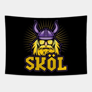 Skol Vikings Nordic Scandinavian Helmet Tapestry