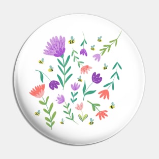 Flowers + Bees Pin