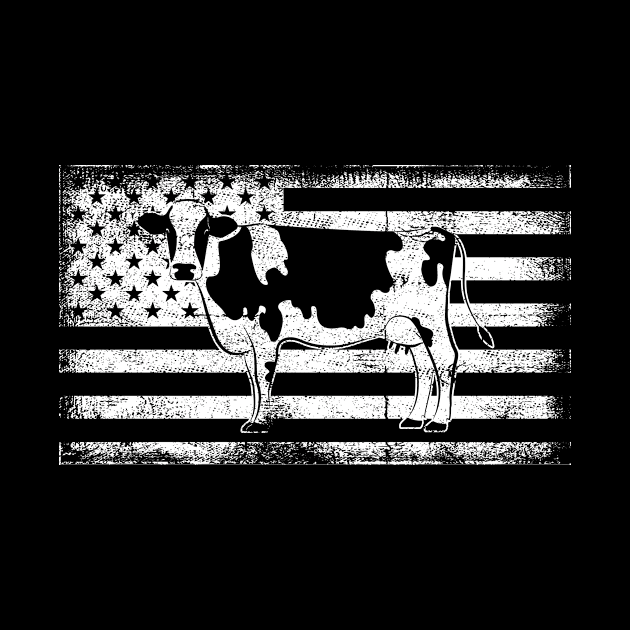 Cow Retro US Flag by shirtsyoulike