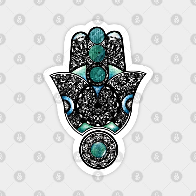 Hamsa blue hand Magnet by Lamink