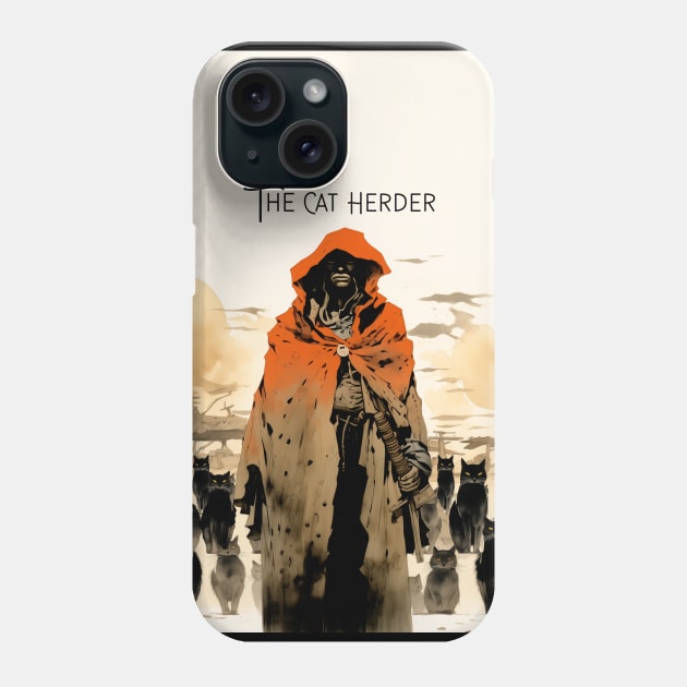 Cat Herder: The Cat Herder on a Dark Background Phone Case by Puff Sumo