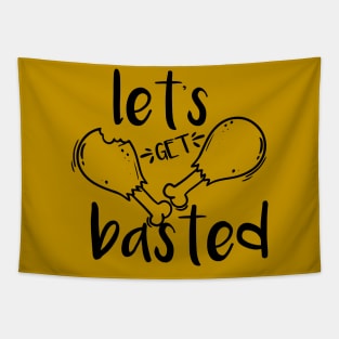 Let's Get Basted Thanksgiving Turkey Food Holiday Gobble Wobble Tapestry