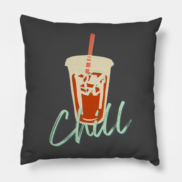 Iced Coffee and Chill Pillow by Life Happens Tee Shop