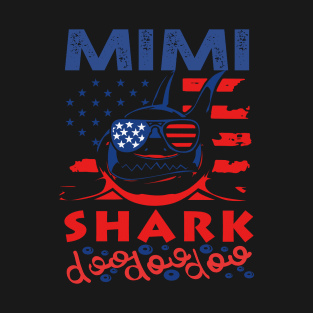 Mimi Shark American Flag July Of 4th T-Shirt