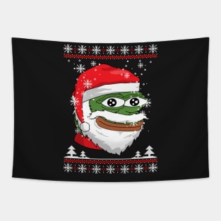 Santa Pepe FeelsOkayMan Tapestry