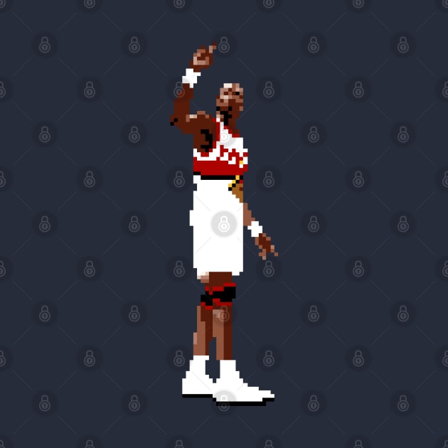 Dikembe Mutombo Hawks Pixel Deny by qiangdade