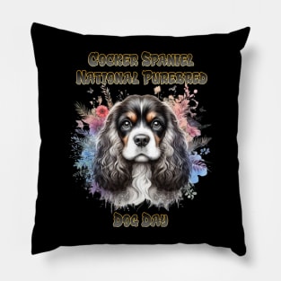 Floral American Cocker Spaniel Pillow