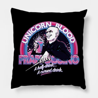 Unicorn blood t shirt frappuccino Pillow