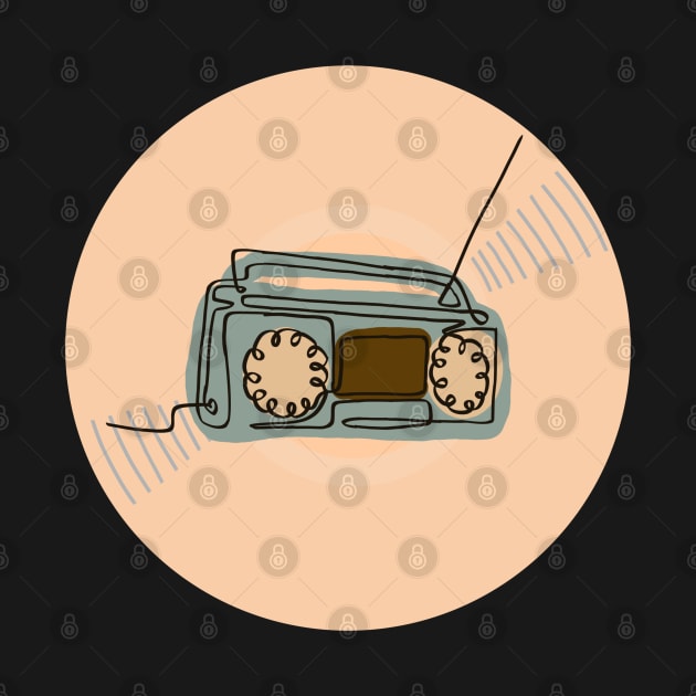 Vinyl - Radio minimalist line art by SwasRasaily