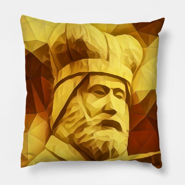 Geoffrey of Monmouth Golden Portrait | Geoffrey of Monmouth Artwork 9 Pillow by JustLit