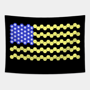 Beekeeping American Flag Tapestry