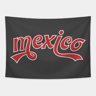 Mexico typograhy text swirl baseball Tapestry