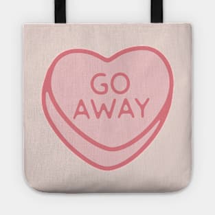 Go Away Pink Candy Conversation Heart Tote