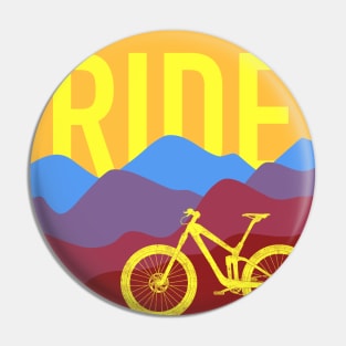 Ride MTB - Mountain Bike Vintage Colors Pin