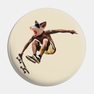 Skate Cat Pin