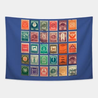 Fancy Postage Stamps Design Tapestry