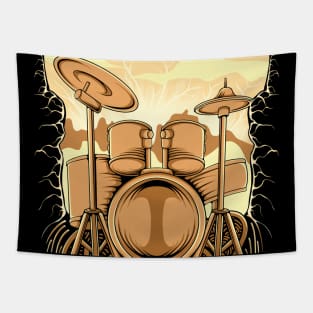 illustration of drum music Tapestry