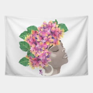 Woman in bloom: hydrangea Tapestry