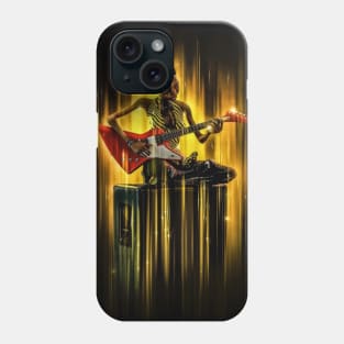 Toon black girl playing guitar Phone Case