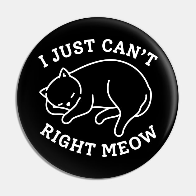 I Just Can’t Right Meow Pin by Cherrific