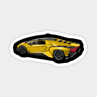 Yellow Sports Cars Magnet