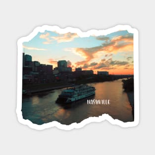 Cool sunset photography of Nashville Tennessee skyline sunset sky USA city break Magnet