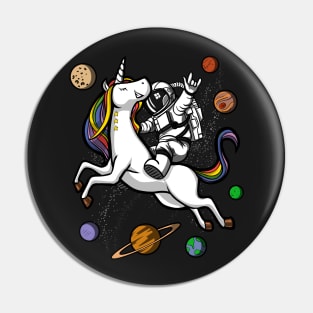 Space Astronaut Riding Unicorn Pin