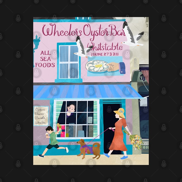 Paper cut art collage Wheeler’s Oyster Bar Whitstable by NattyDesigns