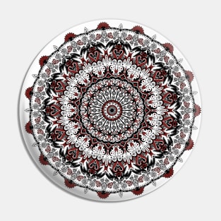 Red and black mandala Pin