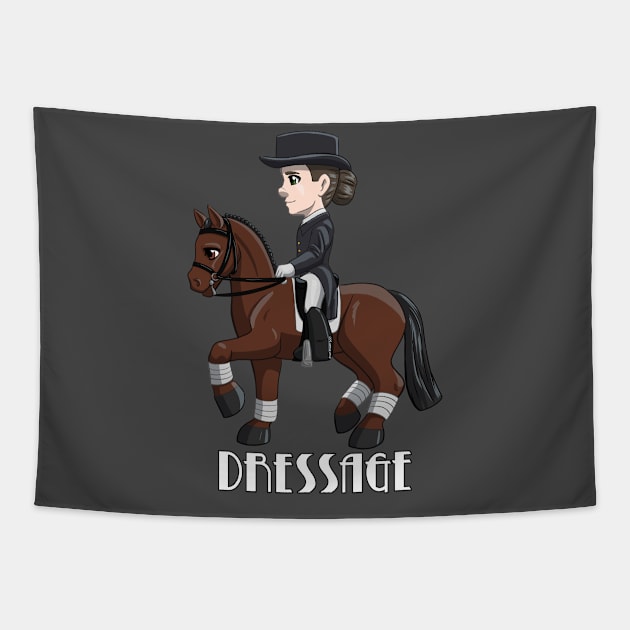 Cute Little Dressage Rider Tapestry by lizstaley